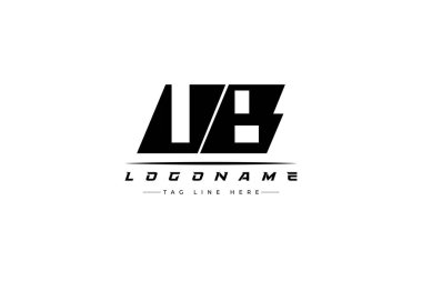UB yarış logosu. Yarış, araba ve motor sporları için yarış logosu tasarımı. Temiz ve Cesur Tipografi Biçimli Modern Minimalist Logo Tasarımı