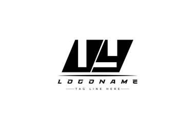 UY yarış logosu. Yarış, araba ve motor sporları için yarış logosu tasarımı. Temiz ve Cesur Tipografi Biçimli Modern Minimalist Logo Tasarımı