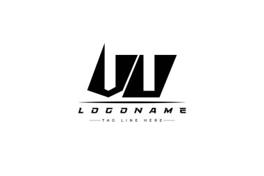 VU yarış logosu. Yarış, araba ve motor sporları için yarış logosu tasarımı. Temiz ve Cesur Tipografi Biçimli Modern Minimalist Logo Tasarımı