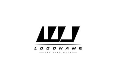 WJ yarış logosu. Yarış, araba ve motor sporları için yarış logosu tasarımı. Temiz ve Cesur Tipografi Biçimli Modern Minimalist Logo Tasarımı