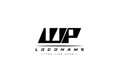 WP yarışçı logosu. Yarış, araba ve motor sporları için yarış logosu tasarımı. Temiz ve Cesur Tipografi Biçimli Modern Minimalist Logo Tasarımı