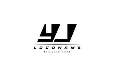 YJ yarış logosu. Yarış, araba ve motor sporları için yarış logosu tasarımı. Temiz ve Cesur Tipografi Biçimli Modern Minimalist Logo Tasarımı