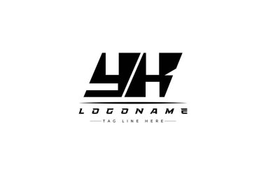 YK yarış logosu. Yarış, araba ve motor sporları için yarış logosu tasarımı. Temiz ve Cesur Tipografi Biçimli Modern Minimalist Logo Tasarımı