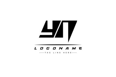 YN yarış logosu. Yarış, araba ve motor sporları için yarış logosu tasarımı. Temiz ve Cesur Tipografi Biçimli Modern Minimalist Logo Tasarımı