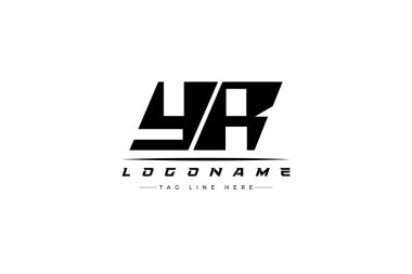 YR yarışçı logosu. Yarış, araba ve motor sporları için yarış logosu tasarımı. Temiz ve Cesur Tipografi Biçimli Modern Minimalist Logo Tasarımı