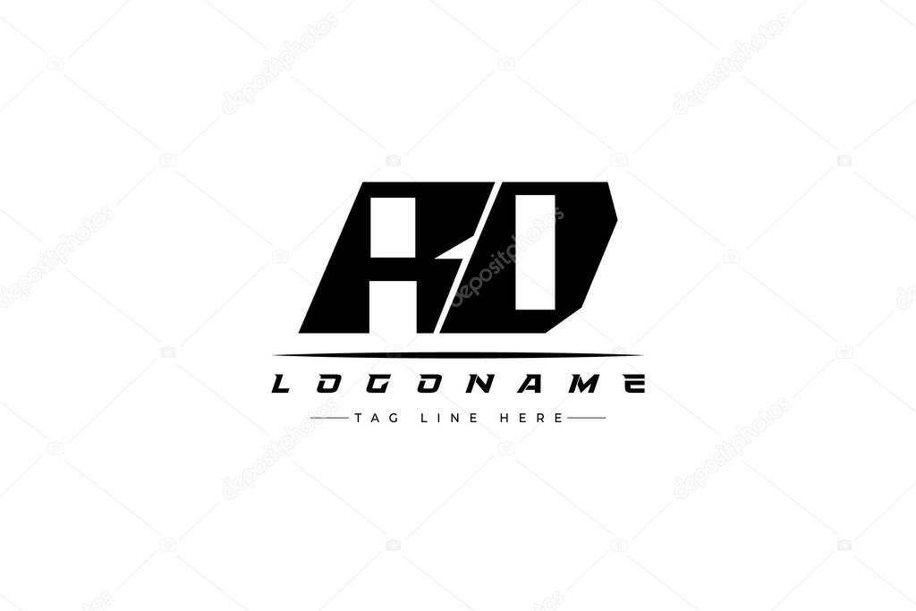 RD racer logo. Racing logo design for racing, driving and car or motorsport. Modern Minimalist Logo Design with Clean and Bold Typography Style