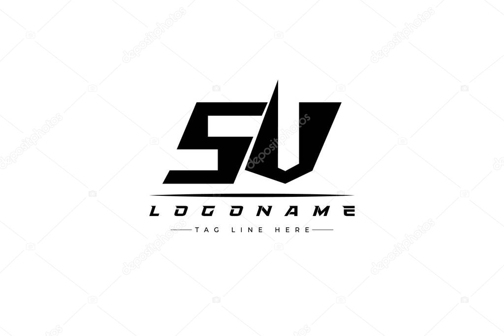 SV racer logo. Racing logo design for racing, driving and car or motorsport. Modern Minimalist Logo Design with Clean and Bold Typography Style