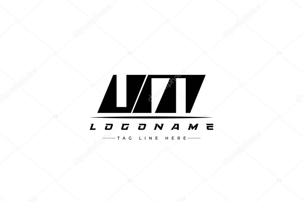 UM racer logo. Racing logo design for racing, driving and car or motorsport. Modern Minimalist Logo Design with Clean and Bold Typography Style