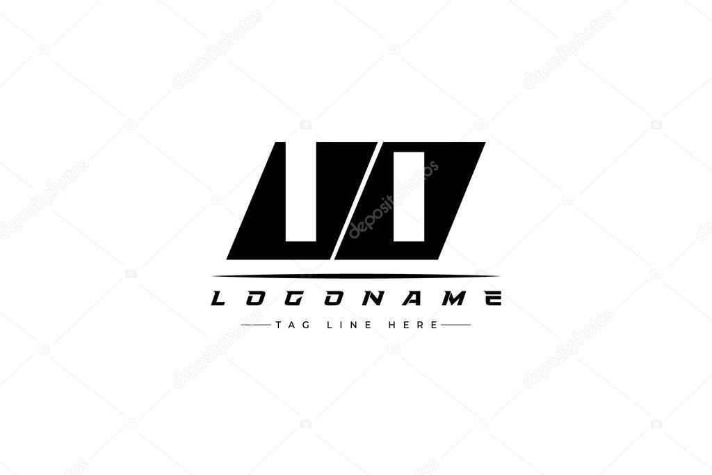 UO racer logo. Racing logo design for racing, driving and car or motorsport. Modern Minimalist Logo Design with Clean and Bold Typography Style