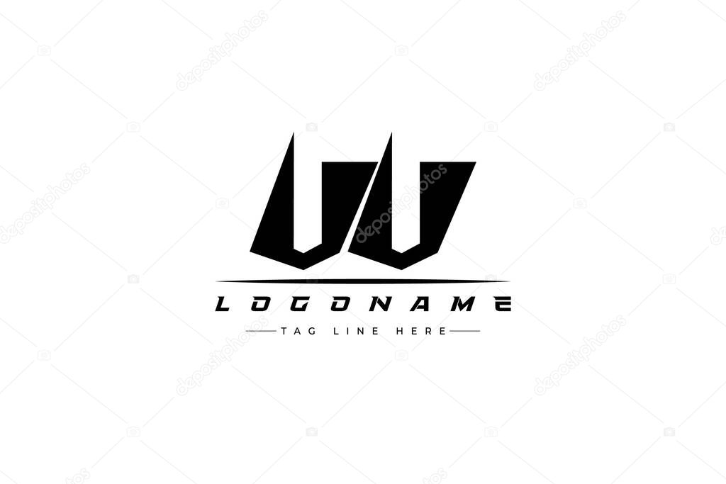 VV racer logo. Racing logo design for racing, driving and car or motorsport. Modern Minimalist Logo Design with Clean and Bold Typography Style
