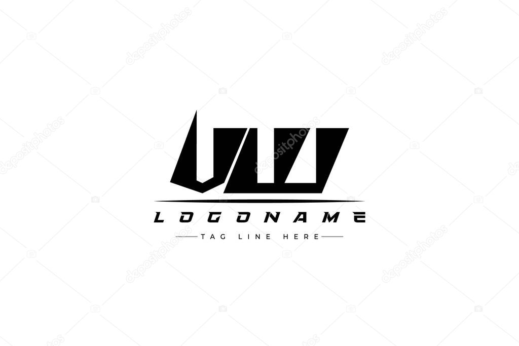 VW racer logo. Racing logo design for racing, driving and car or motorsport. Modern Minimalist Logo Design with Clean and Bold Typography Style