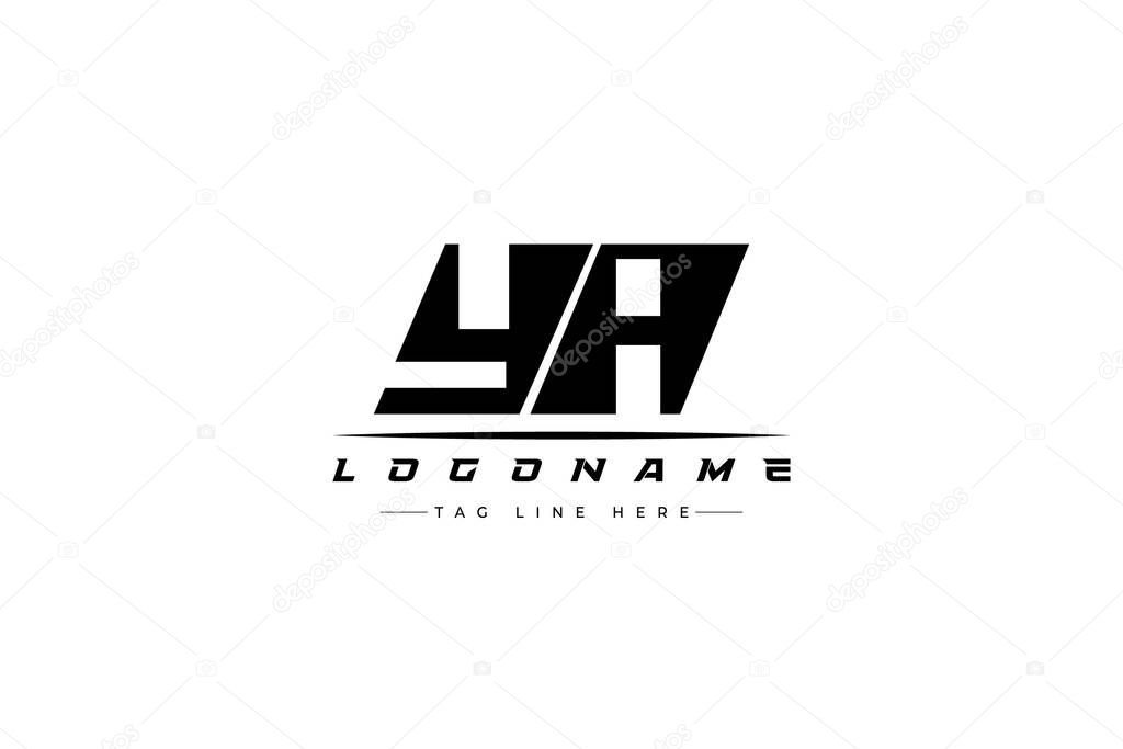 YA racer logo. Racing logo design for racing, driving and car or motorsport. Modern Minimalist Logo Design with Clean and Bold Typography Style