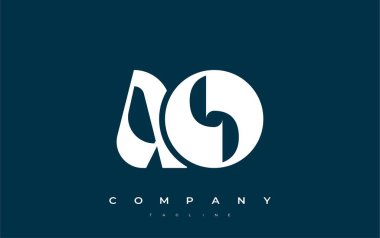 AO Soyut Geometrik Logo Tasarımı. Basit tipografi elementleriyle modern ve zarif logo tasarımı, markalaşma mükemmelliği.