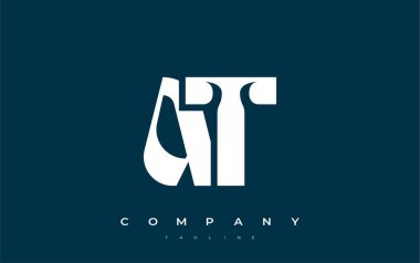 AT Soyut Geometrik Logo Tasarımı. Basit tipografi elementleriyle modern ve zarif logo tasarımı, markalaşma mükemmelliği.