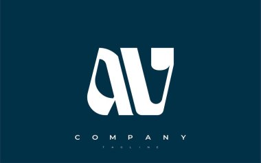 AV Soyut Geometrik Logo Tasarımı. Basit tipografi elementleriyle modern ve zarif logo tasarımı, markalaşma mükemmelliği.