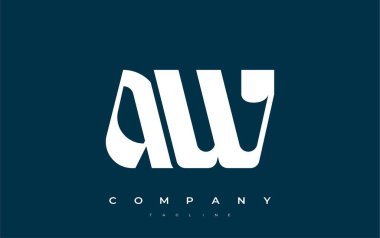 AW Soyut Geometrik Logo Tasarımı. Basit tipografi elementleriyle modern ve zarif logo tasarımı, markalaşma mükemmelliği.