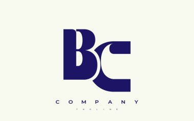 BC Soyut Geometrik Logo Tasarımı. Basit tipografi elementleriyle modern ve zarif logo tasarımı, markalaşma mükemmelliği.