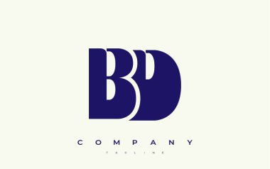 BD Soyut Geometrik Logo Tasarımı. Basit tipografi elementleriyle modern ve zarif logo tasarımı, markalaşma mükemmelliği.