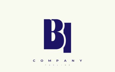 BI Soyut Geometrik Logo Tasarımı. Basit tipografi elementleriyle modern ve zarif logo tasarımı, markalaşma mükemmelliği.