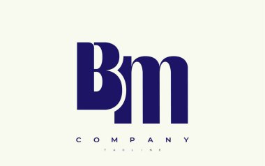 BM Soyut Geometrik Logo Tasarımı. Basit tipografi elementleriyle modern ve zarif logo tasarımı, markalaşma mükemmelliği.