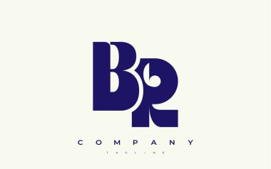 BR Soyut Geometrik Logo Tasarımı. Basit tipografi elementleriyle modern ve zarif logo tasarımı, markalaşma mükemmelliği.