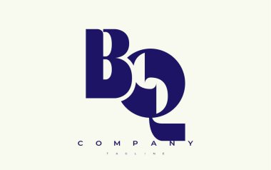 BQ Soyut Geometrik Logo Tasarımı. Basit tipografi elementleriyle modern ve zarif logo tasarımı, markalaşma mükemmelliği.