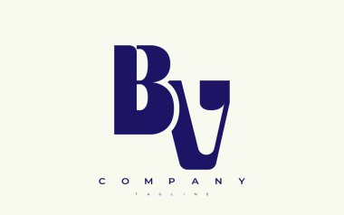 BV Soyut Geometrik Logo Tasarımı. Basit tipografi elementleriyle modern ve zarif logo tasarımı, markalaşma mükemmelliği.