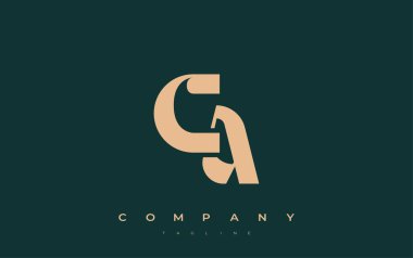 CA Soyut Geometrik Logo Tasarımı. Basit tipografi elementleriyle modern ve zarif logo tasarımı, markalaşma mükemmelliği.