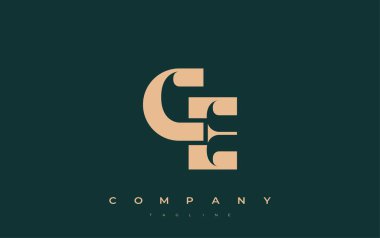 CE Soyut Geometrik Logo Tasarımı. Basit tipografi elementleriyle modern ve zarif logo tasarımı, markalaşma mükemmelliği.