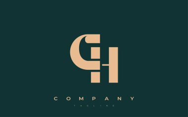 CH Soyut Geometrik Logo Tasarımı. Basit tipografi elementleriyle modern ve zarif logo tasarımı, markalaşma mükemmelliği.