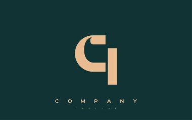 CI Soyut Geometrik Logo Tasarımı. Basit tipografi elementleriyle modern ve zarif logo tasarımı, markalaşma mükemmelliği.