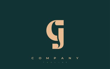 CJ Soyut Geometrik Logo Tasarımı. Basit tipografi elementleriyle modern ve zarif logo tasarımı, markalaşma mükemmelliği.