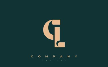 CL Soyut Geometrik Logo Tasarımı. Basit tipografi elementleriyle modern ve zarif logo tasarımı, markalaşma mükemmelliği.