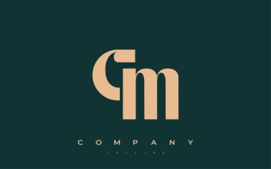 CM Soyut Geometrik Logo Tasarımı. Basit tipografi elementleriyle modern ve zarif logo tasarımı, markalaşma mükemmelliği.