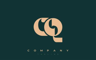 CQ Soyut Geometrik Logo Tasarımı. Basit tipografi elementleriyle modern ve zarif logo tasarımı, markalaşma mükemmelliği.