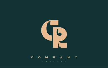 CR Soyut Geometrik Logo Tasarımı. Basit tipografi elementleriyle modern ve zarif logo tasarımı, markalaşma mükemmelliği.