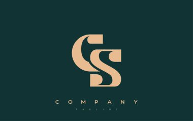 CS Soyut Geometrik Logo Tasarımı. Basit tipografi elementleriyle modern ve zarif logo tasarımı, markalaşma mükemmelliği.
