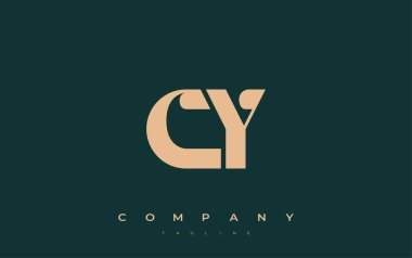 CY Soyut Geometrik Logo Tasarımı. Basit tipografi elementleriyle modern ve zarif logo tasarımı, markalaşma mükemmelliği.