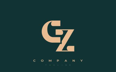 CZ Soyut Geometrik Logo Tasarımı. Basit tipografi elementleriyle modern ve zarif logo tasarımı, markalaşma mükemmelliği.