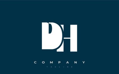 DH Soyut Geometrik Logo Tasarımı. Basit tipografi elementleriyle modern ve zarif logo tasarımı, markalaşma mükemmelliği.