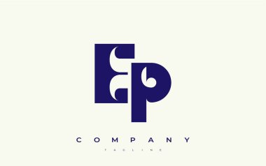 EP Soyut Geometrik Logo Tasarımı. Basit tipografi elementleriyle modern ve zarif logo tasarımı, markalaşma mükemmelliği.