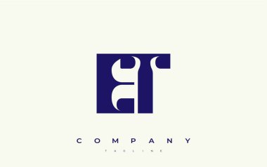 ET Soyut Geometrik Logo Tasarımı. Basit tipografi elementleriyle modern ve zarif logo tasarımı, markalaşma mükemmelliği.