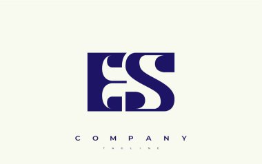 ES Soyut Geometrik Logo Tasarımı. Basit tipografi elementleriyle modern ve zarif logo tasarımı, markalaşma mükemmelliği.
