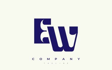 EW Soyut Geometrik Logo Tasarımı. Basit tipografi elementleriyle modern ve zarif logo tasarımı, markalaşma mükemmelliği.
