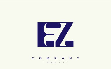 EZ Soyut Geometrik Logo Tasarımı. Basit tipografi elementleriyle modern ve zarif logo tasarımı, markalaşma mükemmelliği.
