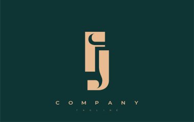 FJ Soyut Geometrik Logo Tasarımı. Basit tipografi elementleriyle modern ve zarif logo tasarımı, markalaşma mükemmelliği.