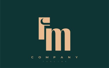 FM Soyut Geometrik Logo Tasarımı. Basit tipografi elementleriyle modern ve zarif logo tasarımı, markalaşma mükemmelliği.