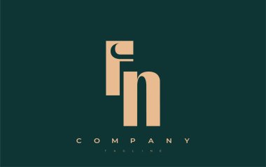 FN Soyut Geometrik Logo Tasarımı. Basit tipografi elementleriyle modern ve zarif logo tasarımı, markalaşma mükemmelliği.