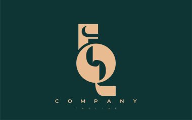 FQ Soyut Geometrik Logo Tasarımı. Basit tipografi elementleriyle modern ve zarif logo tasarımı, markalaşma mükemmelliği.