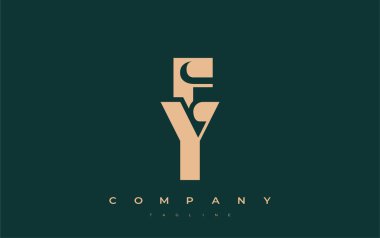 FY Soyut Geometrik Logo Tasarımı. Basit tipografi elementleriyle modern ve zarif logo tasarımı, markalaşma mükemmelliği.